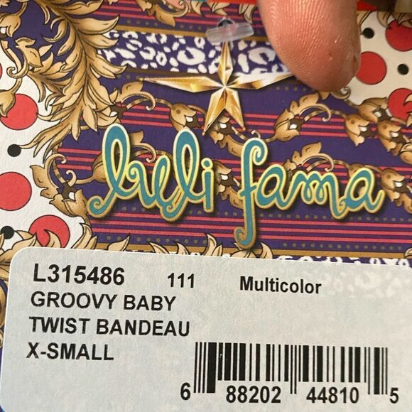 Luli Fama Groovy Baby Twist Bandeau Bikini Top NWT - Picture 8 of 9